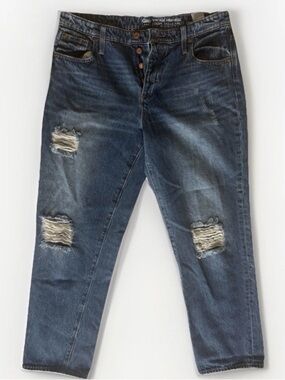 Gap Vintage High Rise Straight Distressed Blue Denim Jeans Women’s size 8 28